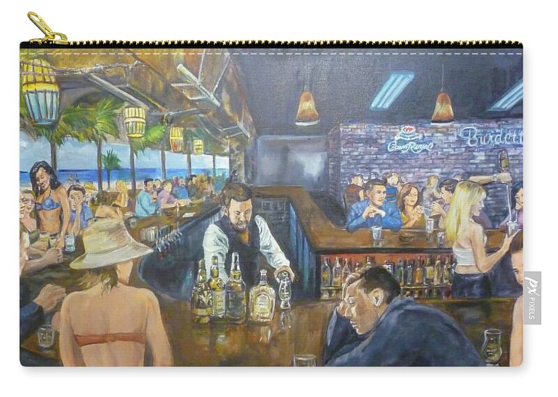 Bar Zip Pouch featuring the painting When I See This Bar by Bryan Bustard