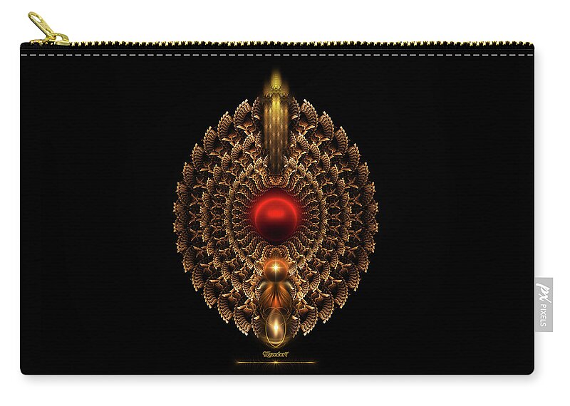 When Only Gold Will Do Carry-all Pouch featuring the digital art When Only Gold Will Do On Black by Rolando Burbon