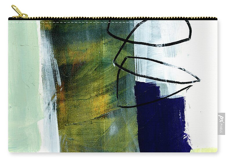 Abstract Art Zip Pouch featuring the painting Where Do We Go From Here? by Jane Davies