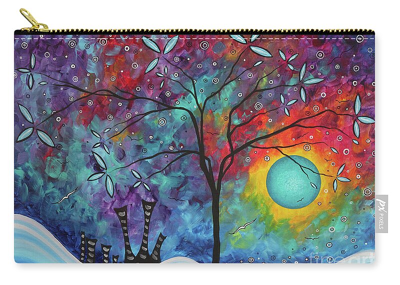 Abstract Zip Pouch featuring the painting Whimiscal Abstract Original Painting Tree Art by Megan Duncanson MADART by Megan Aroon