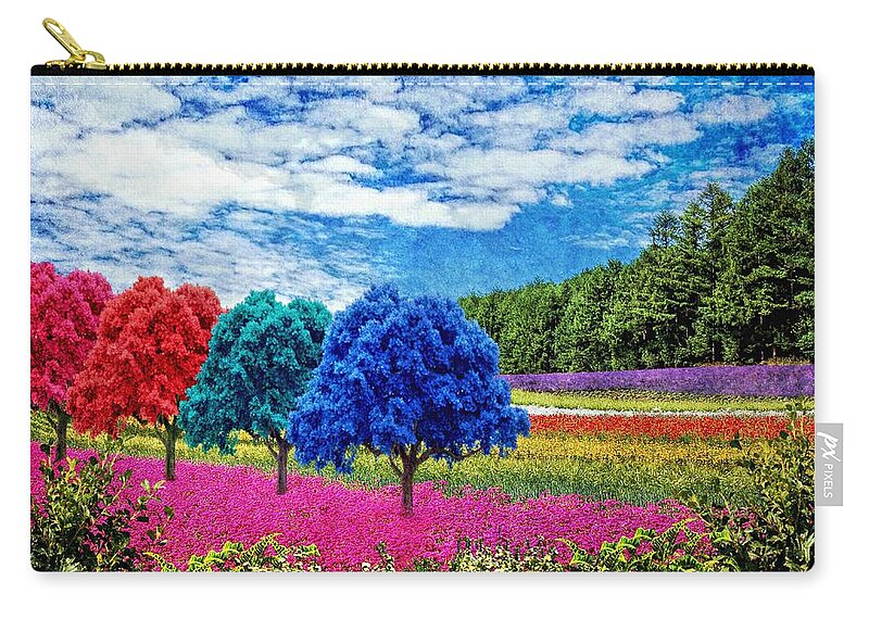 Whimsical Zip Pouch featuring the digital art Whimsical Wonderland by Ally White