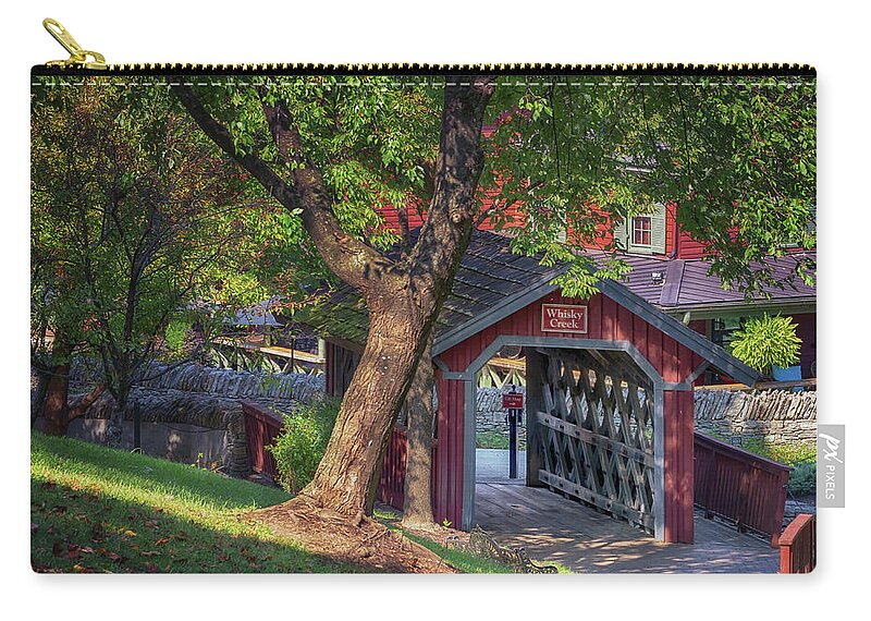 Makers Maker Zip Pouch featuring the photograph Whisky Creek Covered Bridge by Susan Rissi Tregoning