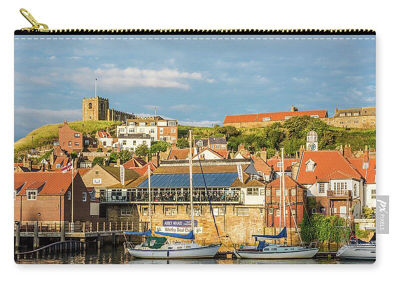 North Yorkshire Zip Pouch featuring the photograph Whitby harbour, Yorkshire by David Ross