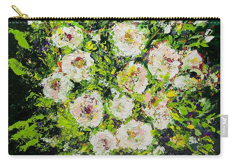 Flower Zip Pouch featuring the painting White Beauties by Allan P Friedlander