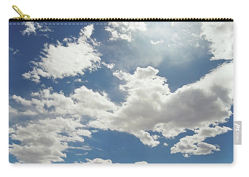 Outdoors Zip Pouch featuring the photograph White Clouds Over Mountain Range by Paul Taylor