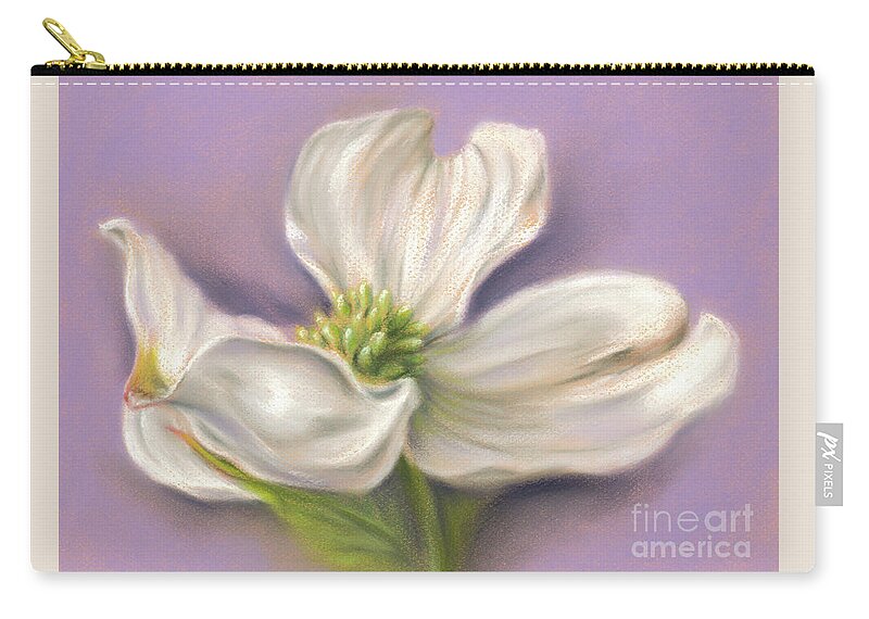 Botanical Zip Pouch featuring the painting White Dogwood on Purple by MM Anderson