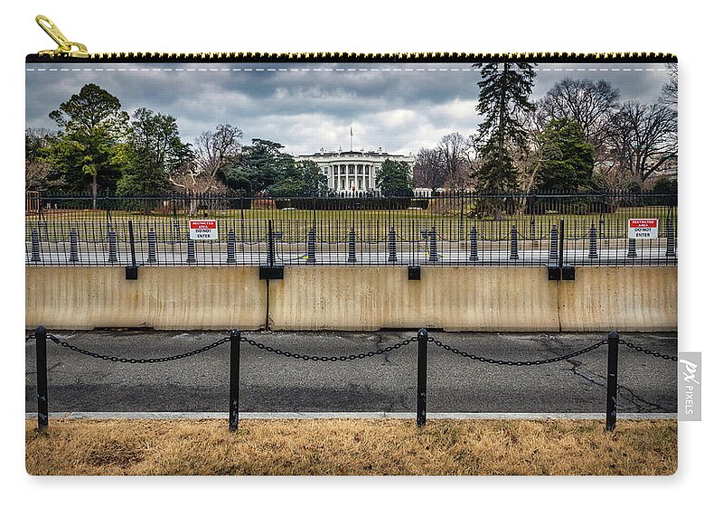 America Zip Pouch featuring the photograph White House Fence by Bill Chizek