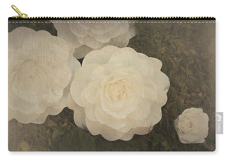 Outdoors Zip Pouch featuring the photograph White Roses by Silvia Marcoschamer
