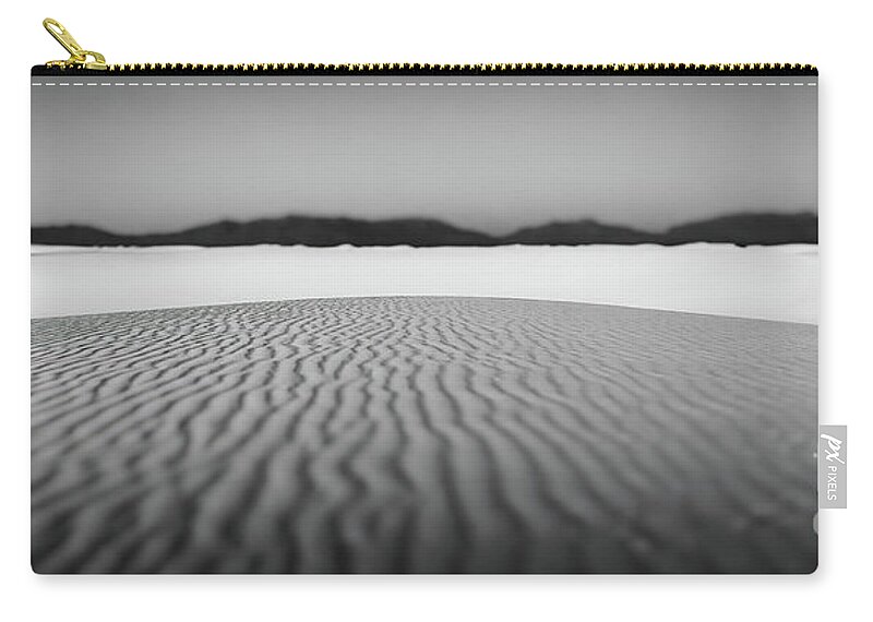 White Sands National Monument Carry-all Pouch featuring the photograph White Sands In Black And White by Doug Sturgess