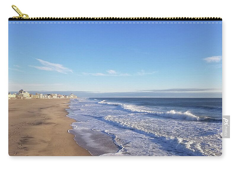 Beach Zip Pouch featuring the photograph White Waves by Robert Banach