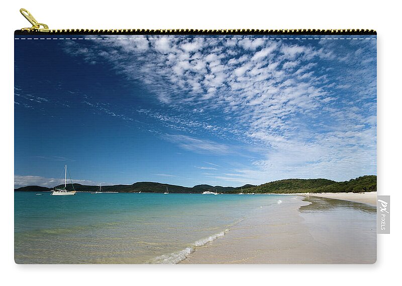 Great Barrier Reef Zip Pouch featuring the photograph Whitehaven Beach by Samvaltenbergs