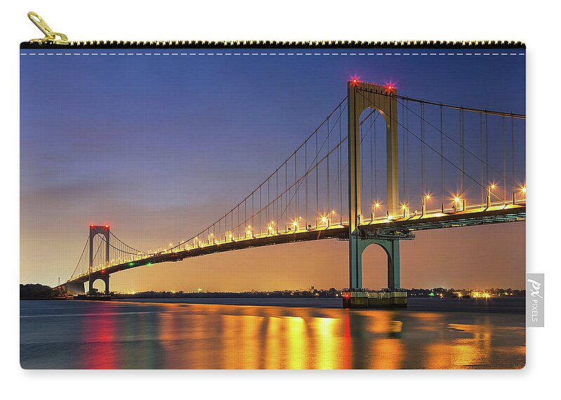 Tranquility Zip Pouch featuring the photograph Whitestone Bridge by Michael Orso