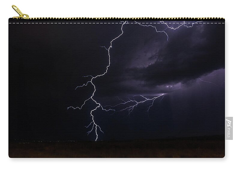 Sunset Zip Pouch featuring the photograph Wicked Bolts by Aaron Burrows