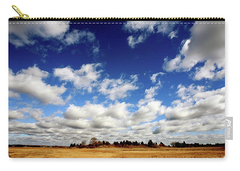Outdoors Zip Pouch featuring the photograph Wide Angle Sky And Clouds by Vanessa Van Ryzin, Mindful Motion Photography