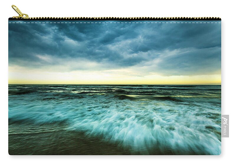 Seascape Zip Pouch featuring the photograph Wild Beach In Ballina, New South Wales by Marcos Welsh