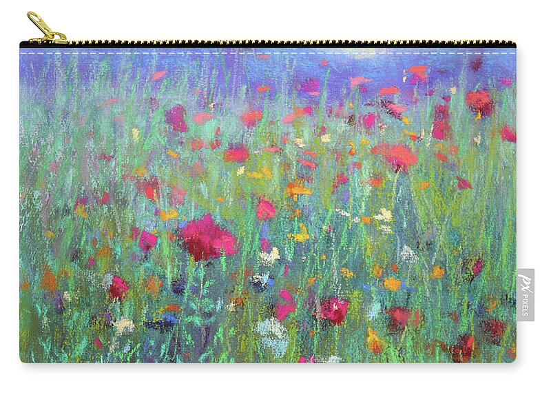 Meadow Zip Pouch featuring the painting Wild Meadow by Susan Jenkins