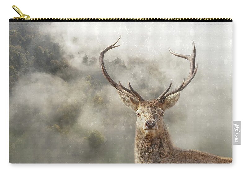 Stag Zip Pouch featuring the photograph Wild Nature - Stag by Andrea Kollo