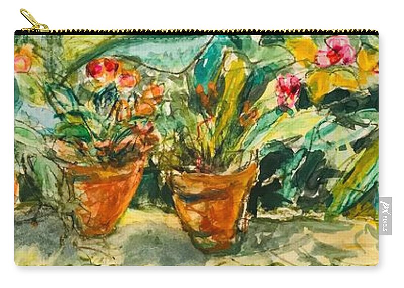 Wild Orchid Zip Pouch featuring the mixed media Wild Orchid by Julia Malakoff