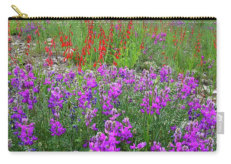 Colorado Zip Pouch featuring the photograph Wildflower Garden along Highway 145 by Ray Mathis
