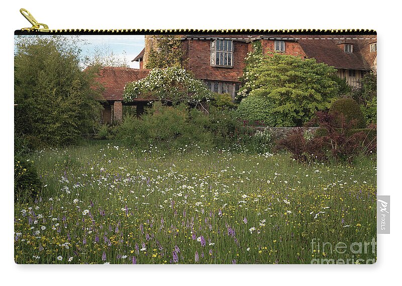 Wildflower Zip Pouch featuring the photograph Wildflower Meadow, Great Dixter by Perry Rodriguez