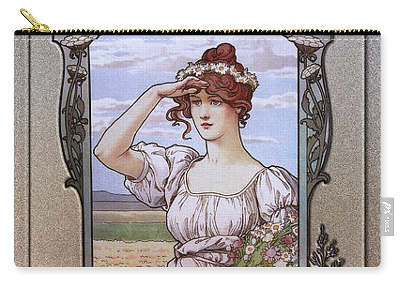 Wildflowers Zip Pouch featuring the painting Wildflowers by Elisabeth Sonrel by Rolando Burbon