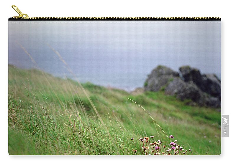Scenics Zip Pouch featuring the photograph Wildflowers On Green Hillside Under by Danielle D. Hughson