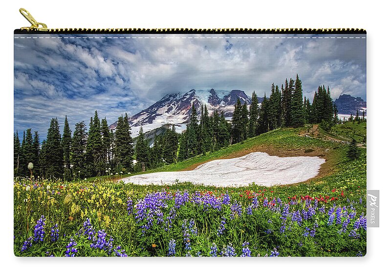 Tranquility Zip Pouch featuring the photograph Wildflowers On Mazama Ridge by Photo By David R Irons Jr