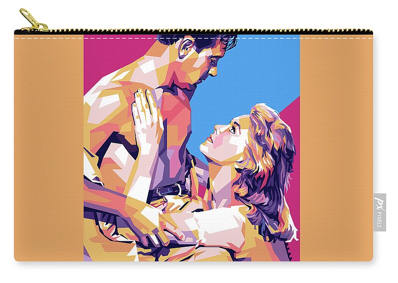 William Holden Zip Pouch featuring the digital art William Holden and Kim Novak by Movie World Posters