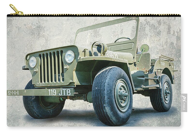 Abu Dhabi Zip Pouch featuring the photograph Willy Jeep replica by Alexey Stiop