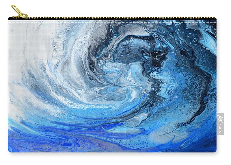 Acrylic Painting Zip Pouch featuring the painting Wind and Wave by Joan Garcia
