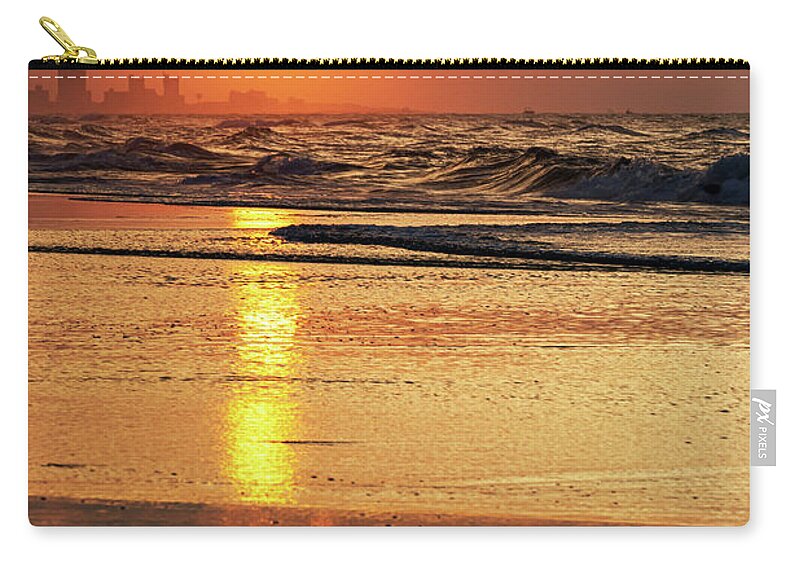 Golden Zip Pouch featuring the photograph Windy Hill Sunrise Portrait by David Smith