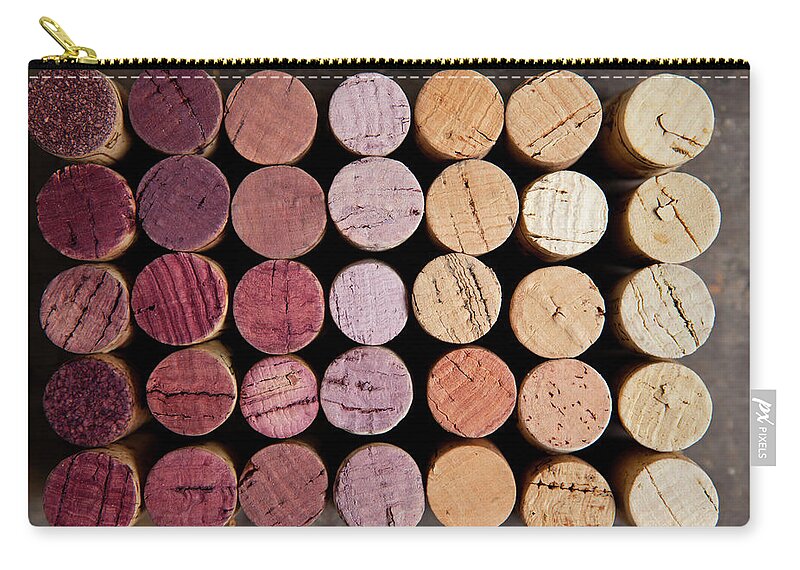 Wine Cork Zip Pouch featuring the photograph Wine Corks by Sematadesign