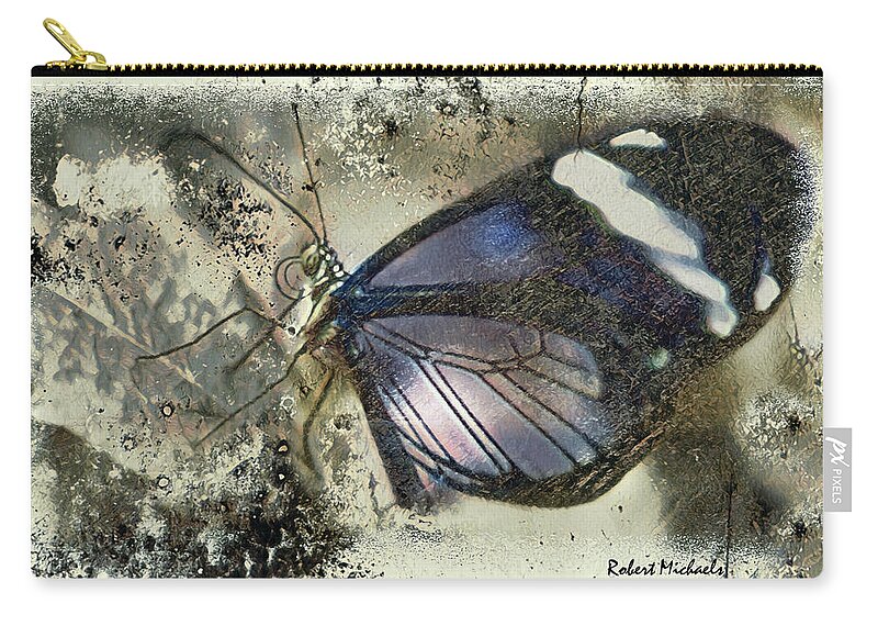 Blue Zip Pouch featuring the photograph Wing Tips by Robert Michaels