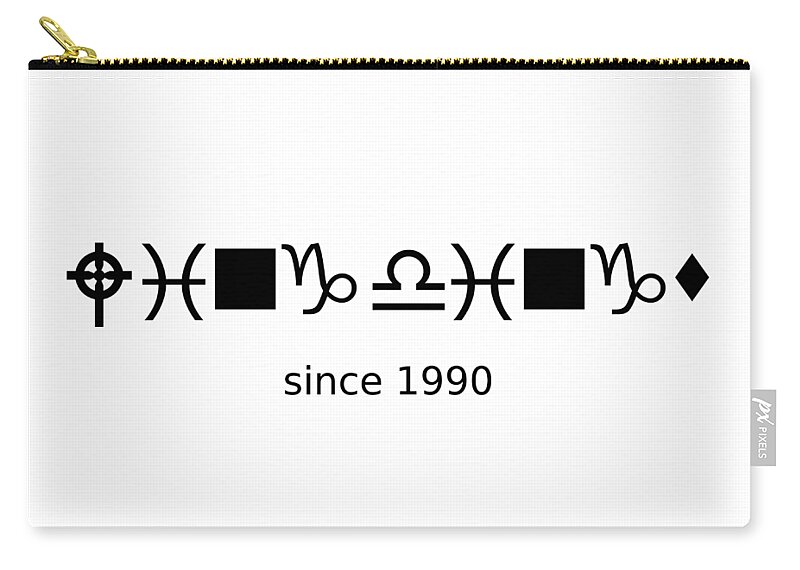 Richard Reeve Zip Pouch featuring the digital art Wingdings since 1990 - Black by Richard Reeve