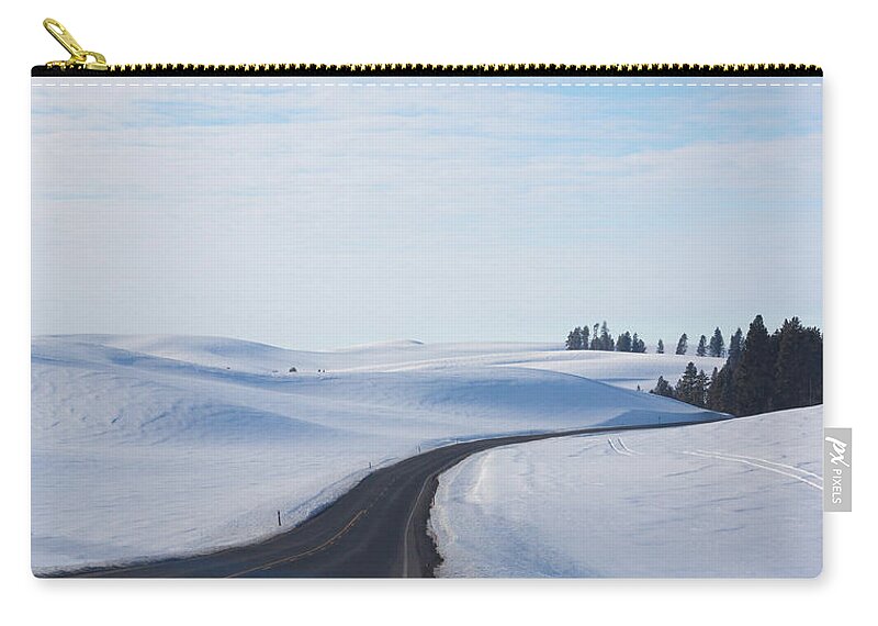 Winter Carry-all Pouch featuring the photograph Winter Country Road 2 by Tatiana Travelways