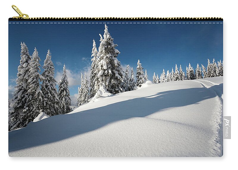 Scenics Zip Pouch featuring the photograph Winter Landscape by Alexandrumagurean