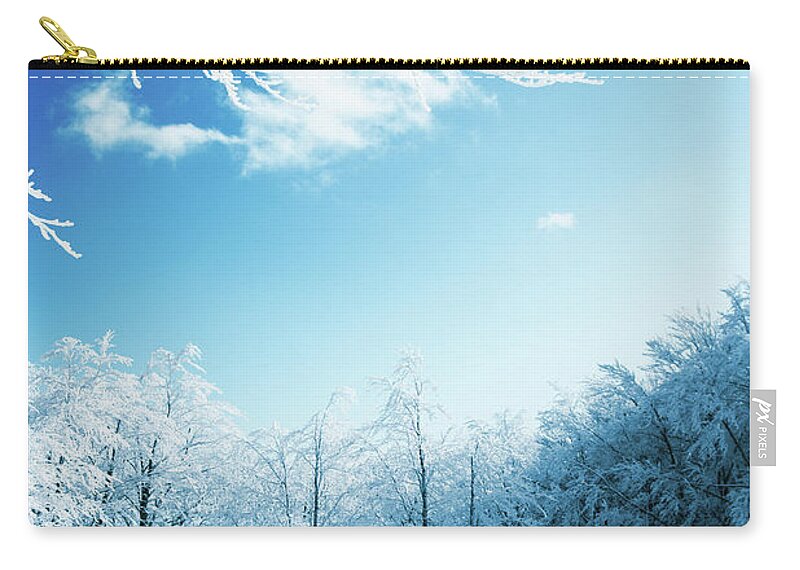 Scenics Zip Pouch featuring the photograph Winter Nature by Kertlis
