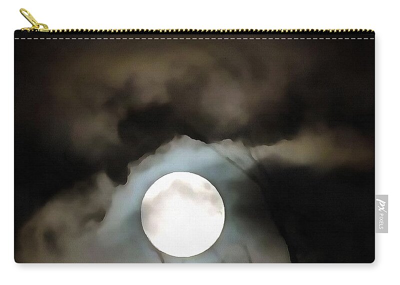 Midwinter Zip Pouch featuring the painting Winter Solstice Moon by Taiche Acrylic Art