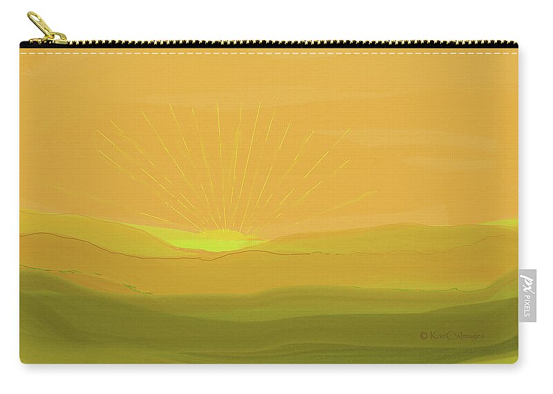 Landscape Painting Zip Pouch featuring the digital art Winter Sunrise by Kae Cheatham