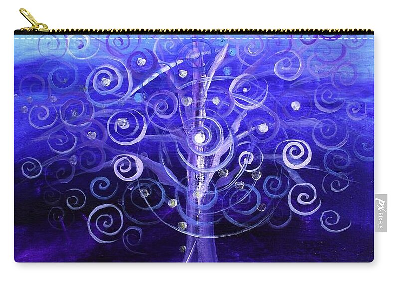 Tree Zip Pouch featuring the painting Winter Tree, One by J Vincent Scarpace
