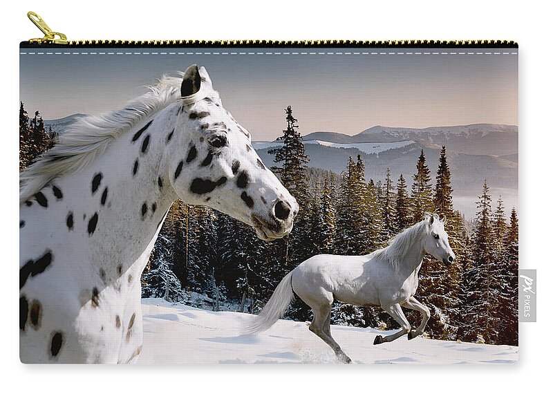 Snow Zip Pouch featuring the photograph Winter Wonderland by Laura Palazzolo