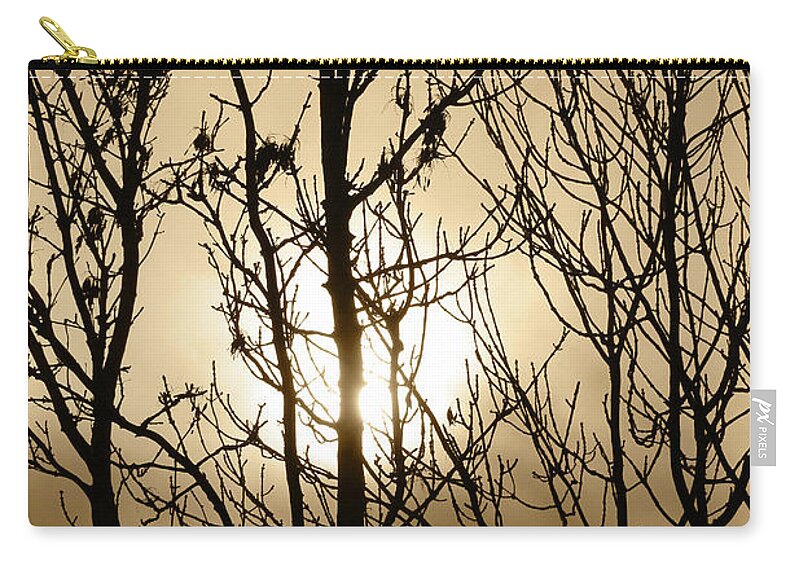 Into The Light Zip Pouch featuring the photograph Winter's Bone Inch Island Donegal Tint 2 by Eddie Barron