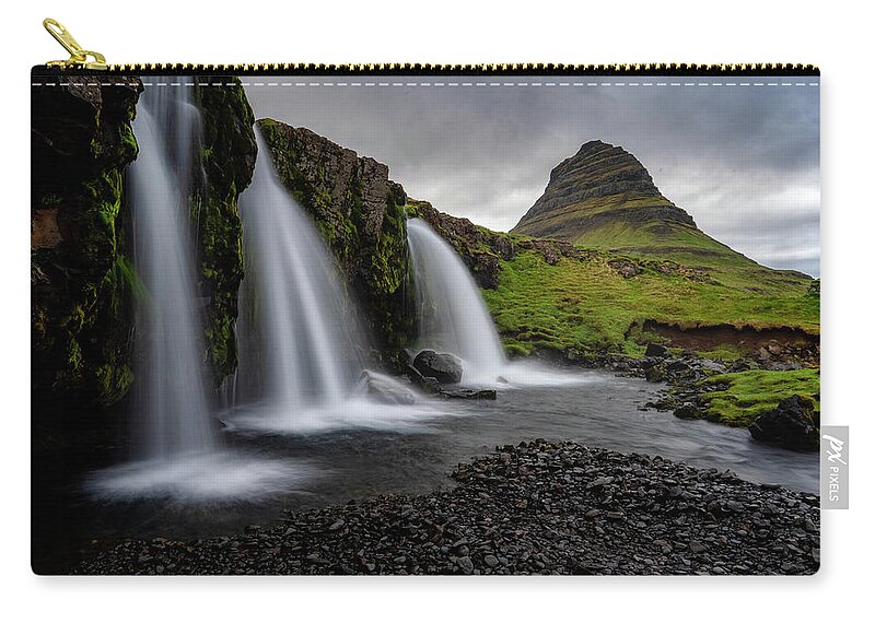 Iceland Carry-all Pouch featuring the photograph Witches Hat Falls II by Tom Singleton