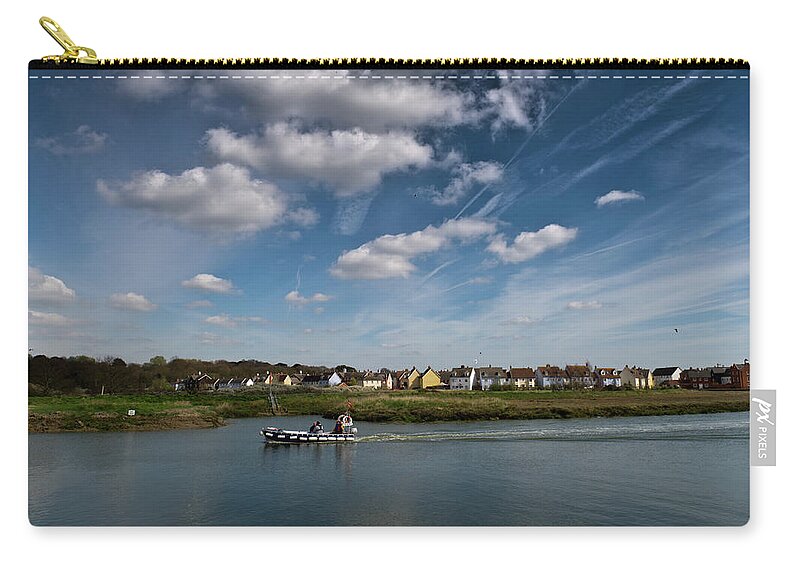 Essex Zip Pouch featuring the photograph Wivenhoe Rowhedge ferry by Gary Eason