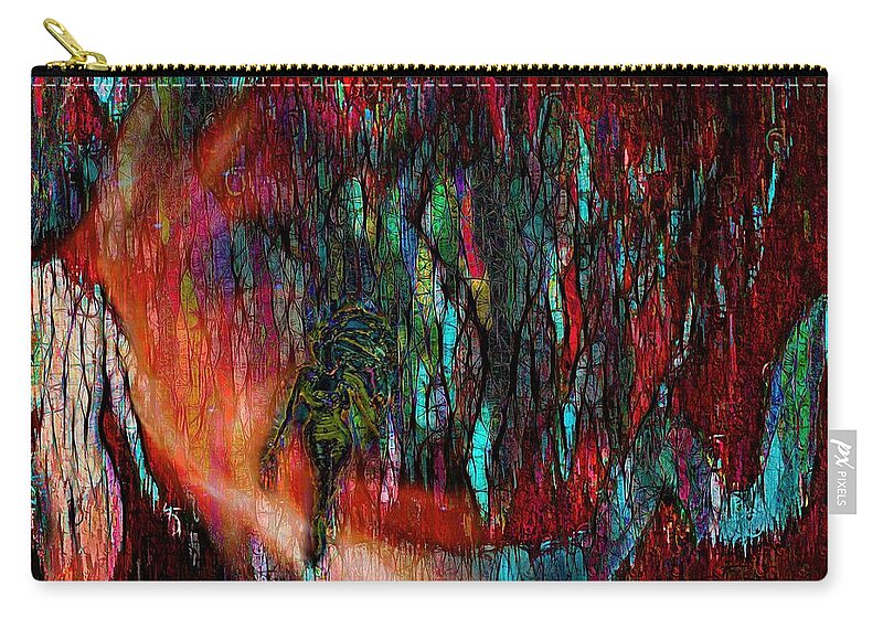 Modern Abstract Zip Pouch featuring the painting Women - Eve And The Temptress by Joan Stratton