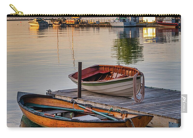 Boat Zip Pouch featuring the photograph Wooden Boats by Tim Trombley
