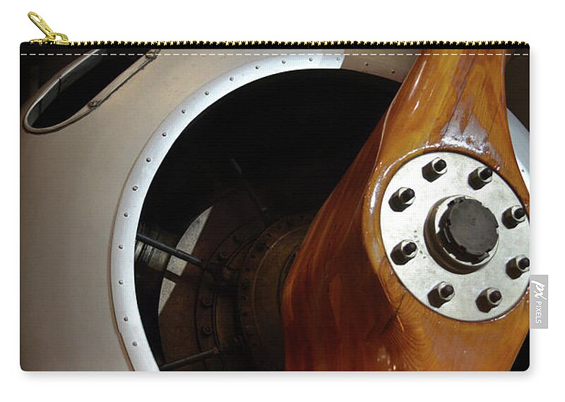 Propeller Zip Pouch featuring the photograph Wooden Propeller by Maggy Marsh
