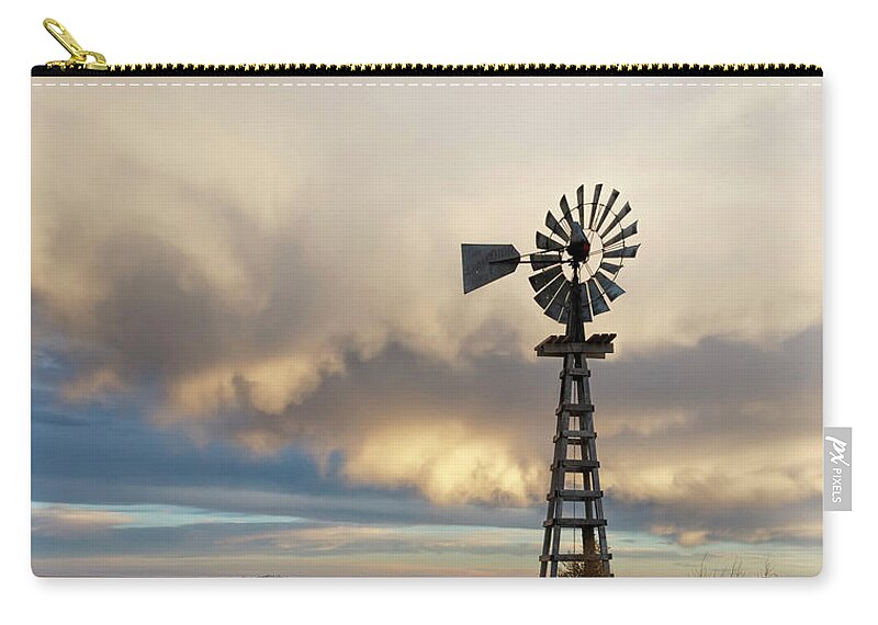 Kansas Carry-all Pouch featuring the photograph Wooden Windmill 02 by Rob Graham
