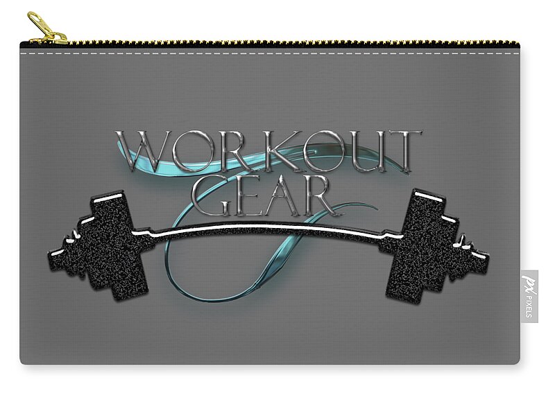 Strength Training Zip Pouch featuring the mixed media Workout Gear 2 by Marvin Blaine