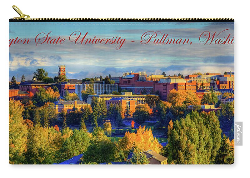 Wsu Panorama Zip Pouch featuring the photograph WSU Panorama by David Patterson
